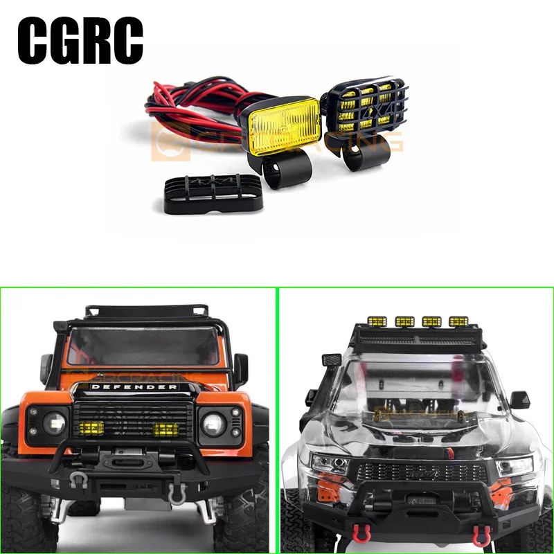 17 mm prostokątny żółty reflektor LED do 1/10 RC Crawler Car Traxxas TRX-4 Defender Ford Bronco SCX10 90046 DIY Parts