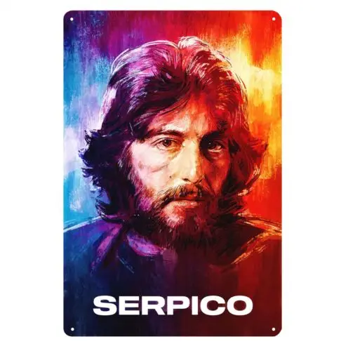 Póster metálico de la película Serpico Al Pacino, cartel de metal de 20x30cm