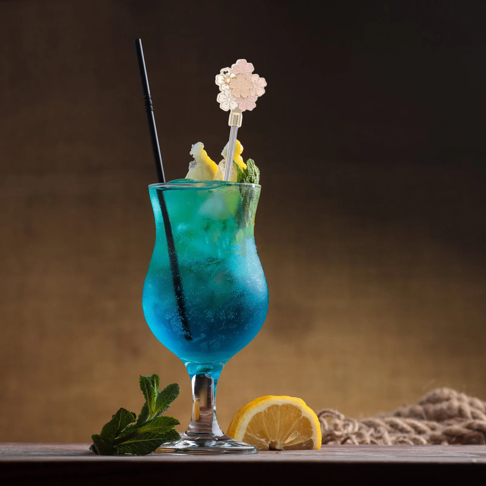 

Stainless Steel Stirring Rod Cherry Blossom Design Cocktail Swizzle Stick Reusable Drink Mixer For Coffee Tea Bar Home