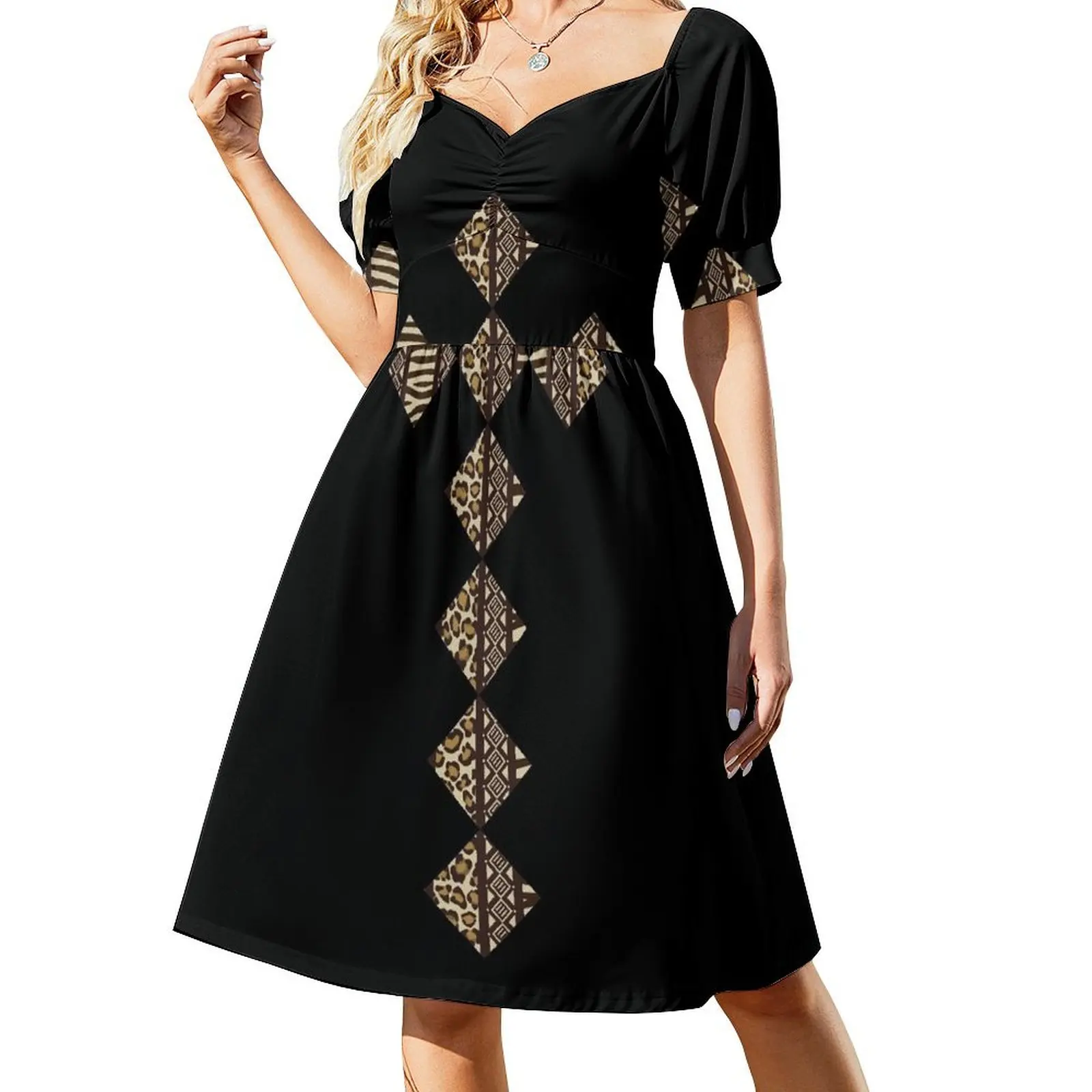 

African pattren Ethiopian cross Short Sleeved Dress dress for woman dress for women 2025