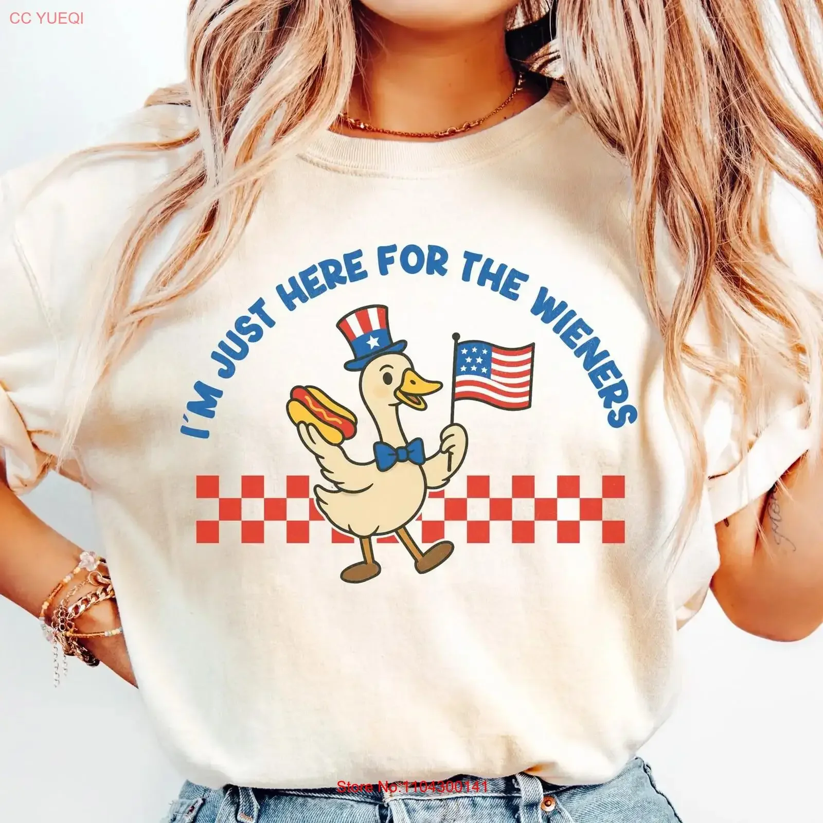 4th july of Just here for the Wieners T Shirt Funny Hot Dog Independence Retro Patriotic Weiner Hotdog vintage Washed