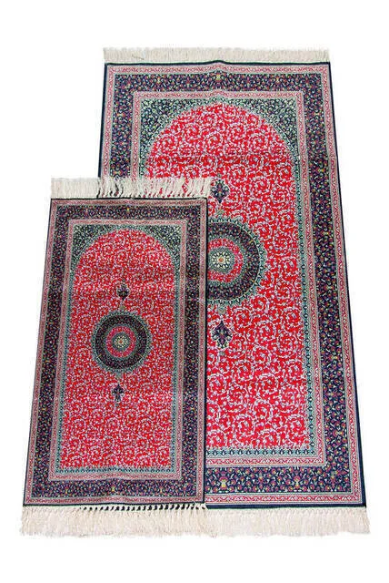 Silkshah Father Last Prostrate Team Red Muslim Islam Sheet Prayer Mat Holy Quraan Islamic Mats