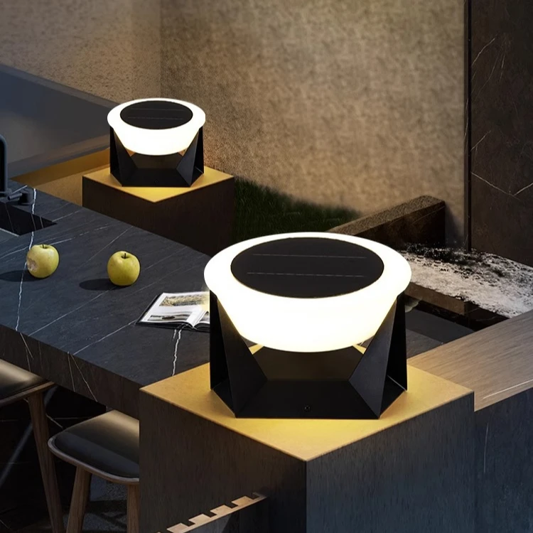 Solar Powered Personalized Column Lamp Villa Door Buckle Column Lamp Garden Courtyard Simple Modern Outdoor Wall Lamp