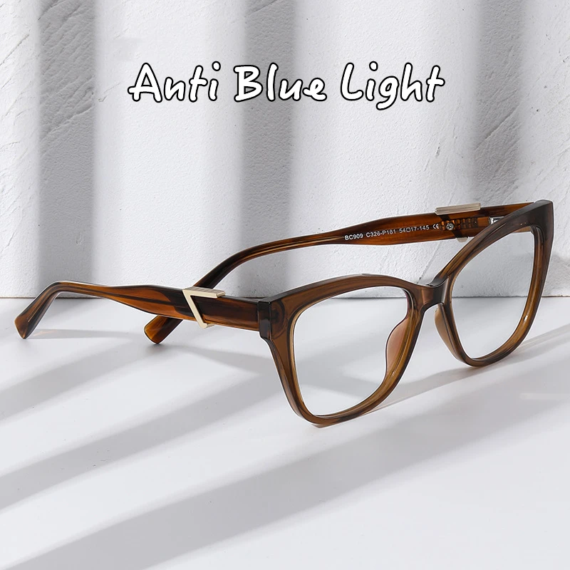 Cat's Eye Photochromic Anti Blue Light Reading Glasses For Women and Men Advanced Plate Spring Leg Luxury High Quality Glasses