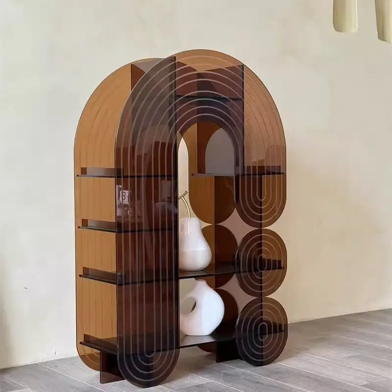 Retro style creative acrylic multi-layer shelf fireplace porch cabinet living room decorative side cabinet