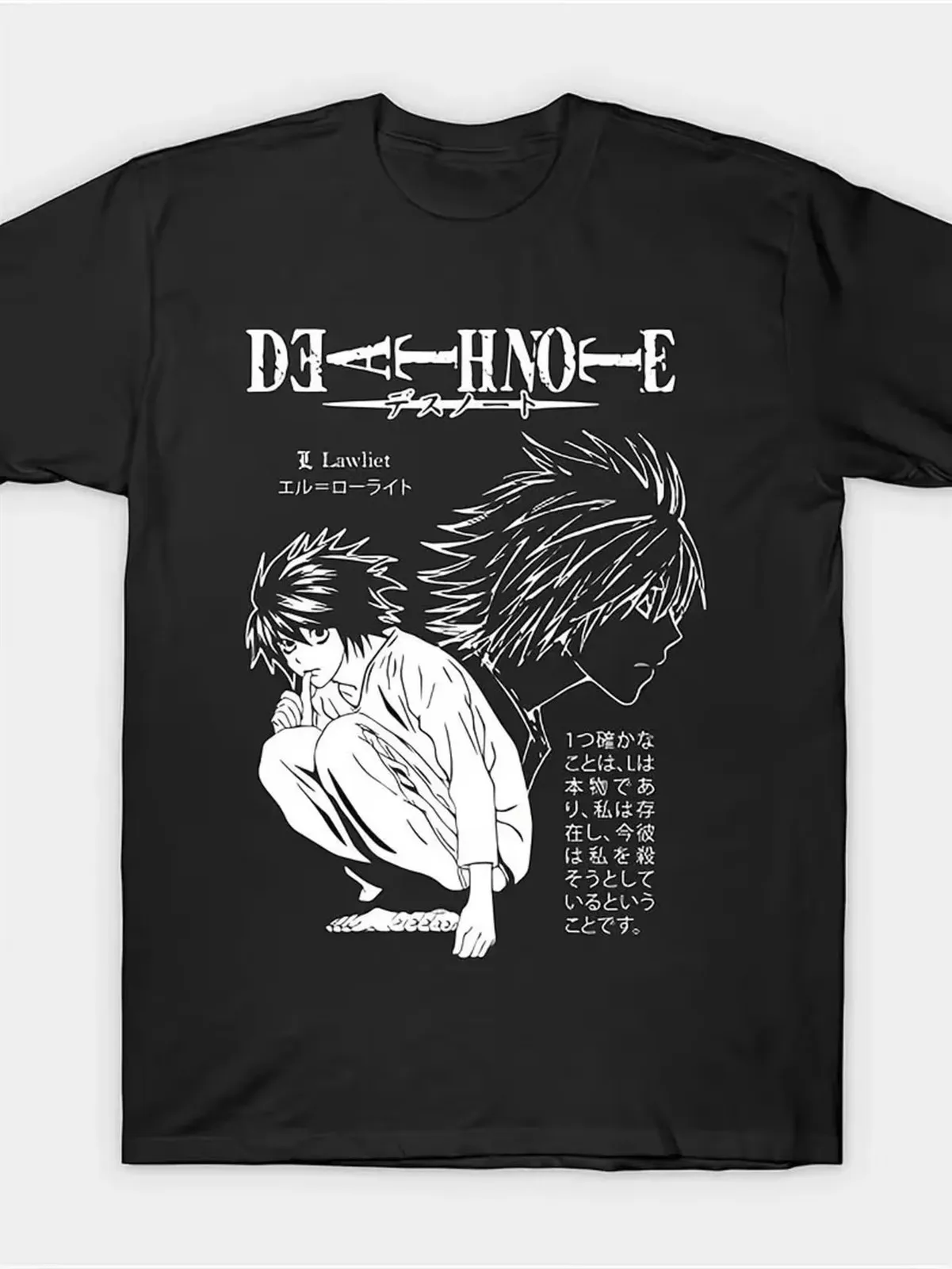 Camiseta de Hombre 100% Algodón con Gráficos de Anime y Manga - Inspirada en Death Note