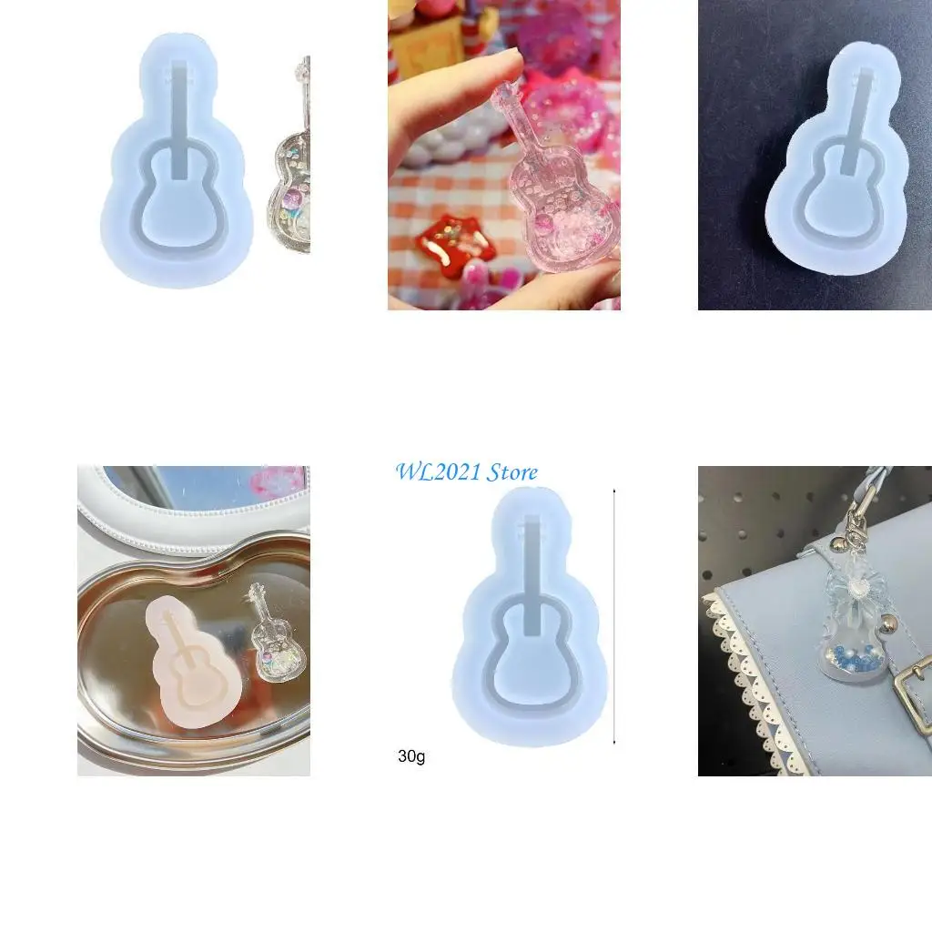 

G5GC Silicone Resin Mold Guitar Epoxy Casting Mold for DIY Pendant Jewelry Making