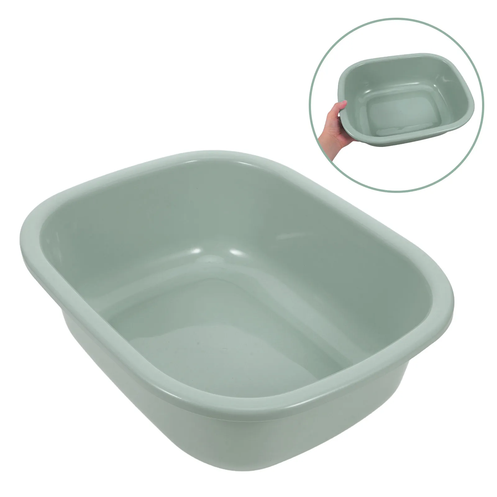 

Утолщенный прямоугольный таз для умывания, портативный пластиковый таз для мытья волос, ножных ванн, стирки, использования в ванной комнате и на улице, маленький