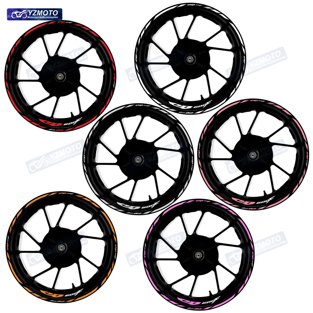 

For Honda CB600F CB 600 F Motorcycle 17 Inch Front And Rear Wheel Hub Sticker Decal Waterproof Reflective Rim Decorate Stickers