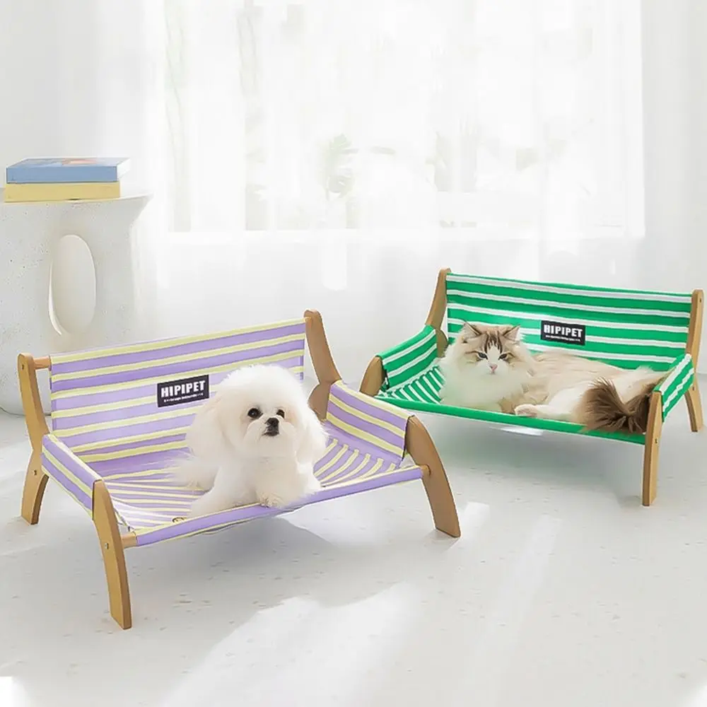 

Fashion Wear-resistant Pet Sofa Damp-proof Detachable Cat Stripe Recliner Breathable Pet Cozy Chair Spring and Summer