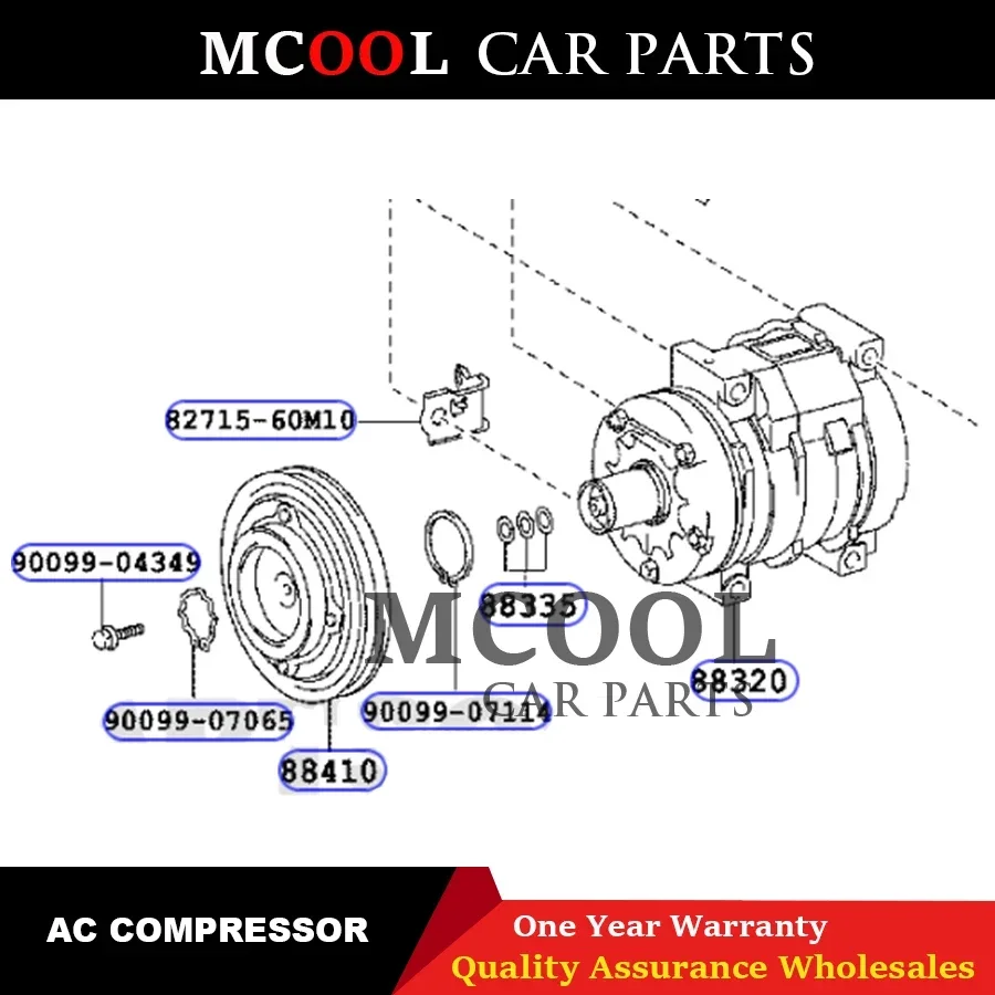 

AC Compressor For Toyota LAND CRUISER HZJ76L FZJ7 GRJ7 HZJ7 VDJ7 2005-2011 883206A230