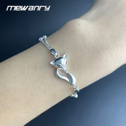 Mewanry Double-layered Chain Fox Geometric Bracelets For Women Girls Cute Trendy Simple Elegant Sweet Birthday Jewelry Gifts