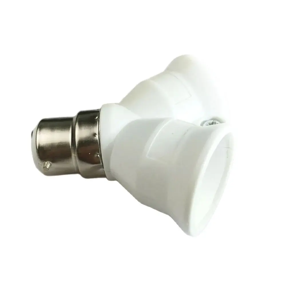 1pcs B22 to 2E14 Bulb Holders 2 Way E14 Lamp Base Extension Plastic Lampholder Socket Adapter Converter White