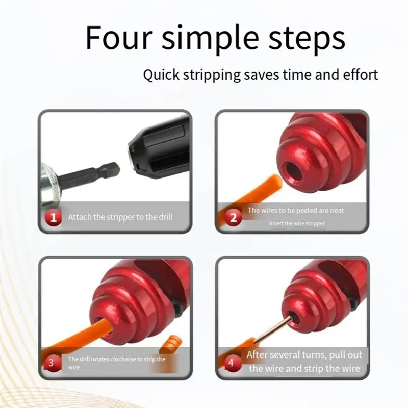 Happy Too.Electric Wire Stripper Knife Hexagonal Handle Electrical Wire Peeling Machine For Power Drill Driver Wire Stripping To