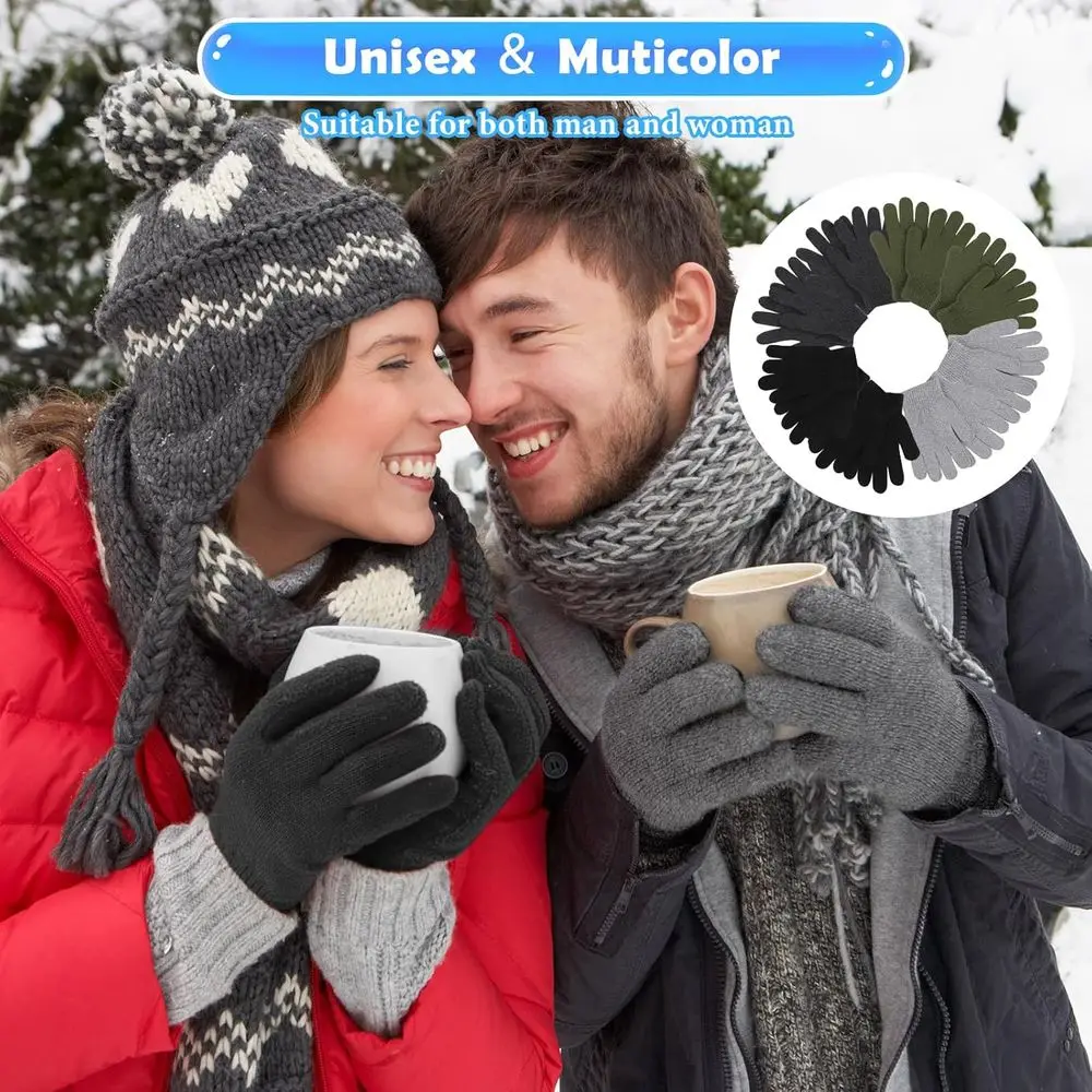 100 عبوة من القفازات المحبوكة الدافئة للرجال والنساء - مثالية لفصل الشتاء، والتبرعات السائبة والمساعدة بدون منزل #3