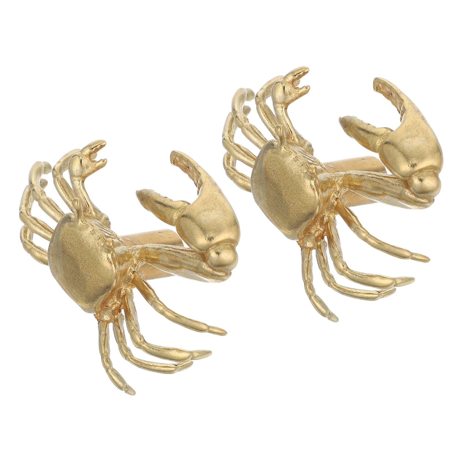 

2Pcs Brass Crab Cabinet Knobs Creative Nautical Drawer Pulls Decorative Handles Wardrobe Dresser