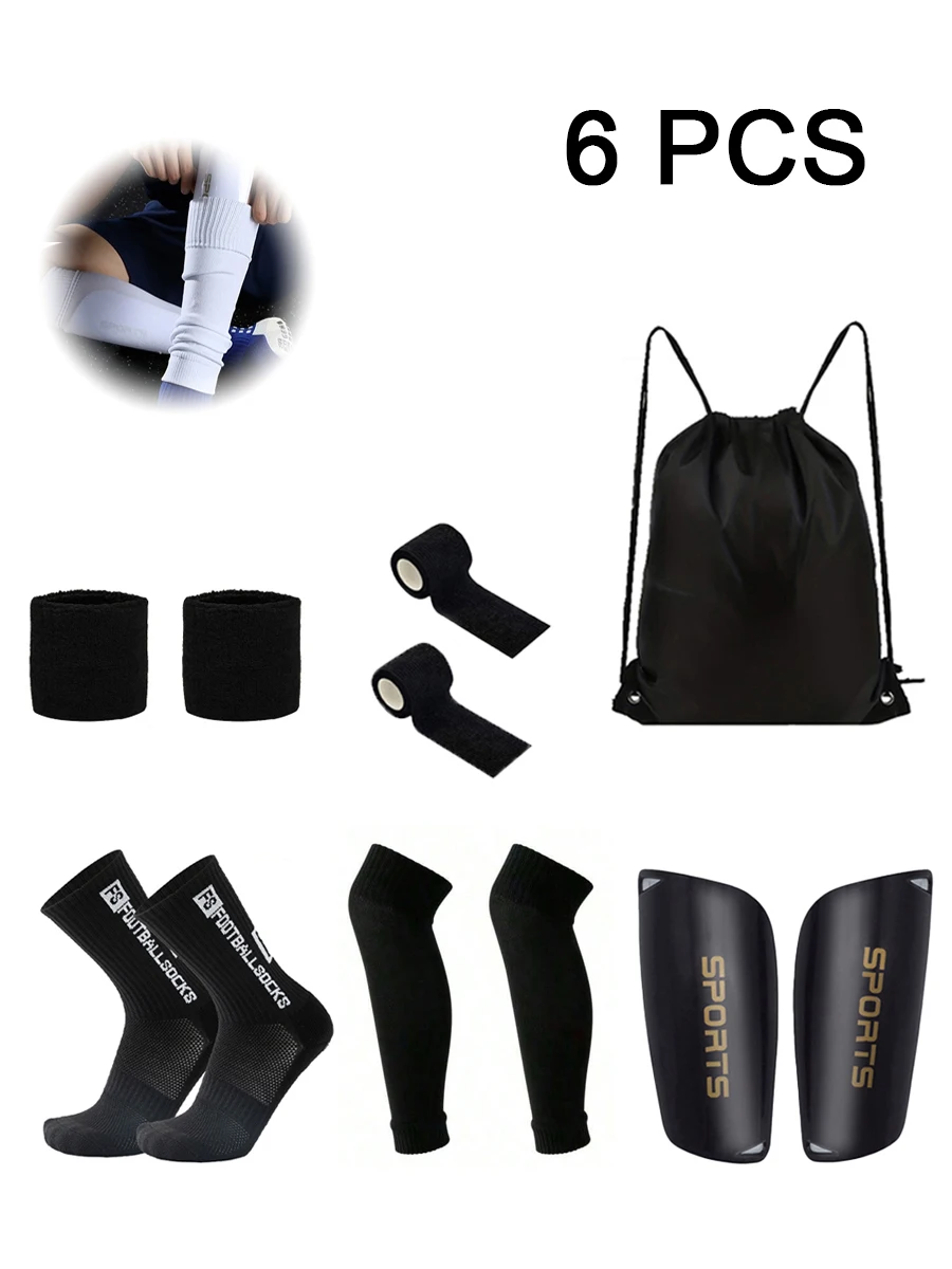 

Набор из 6 предметов, уличные мужские и женские спортивные футбольные носки, спортивные бандажные носки, спортивная защита для ног, впитывающая пот сумка для мяча на запястье