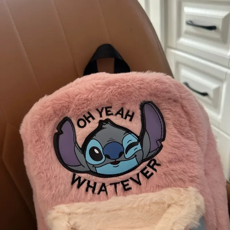 Disney 2025 nieuwe rugzak kleuterschool schooltas kindertas voor jongens en meisjes Stitch pluche kleurblok rugzak
