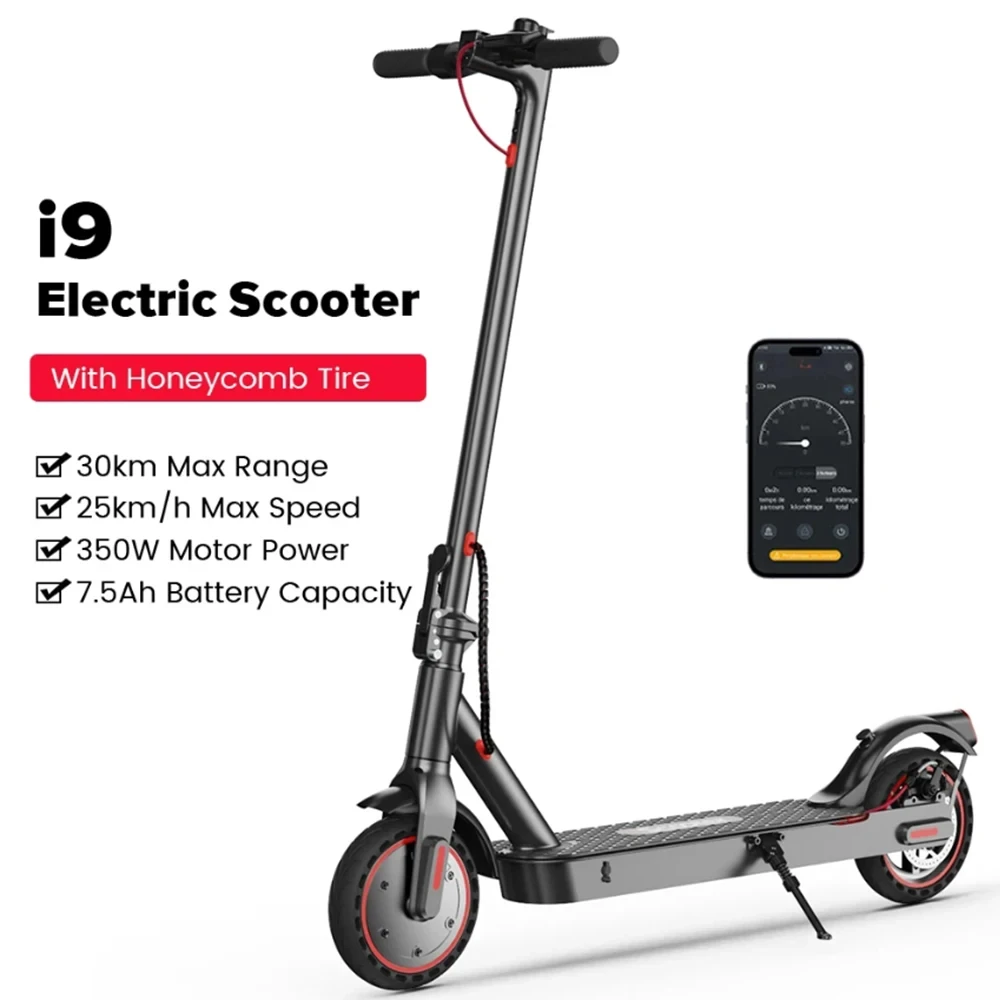 Electric Scooter 7.5Ah Electric Kick Scooter 350W Foldable Scooter 30km/h Adult eScooter with APP