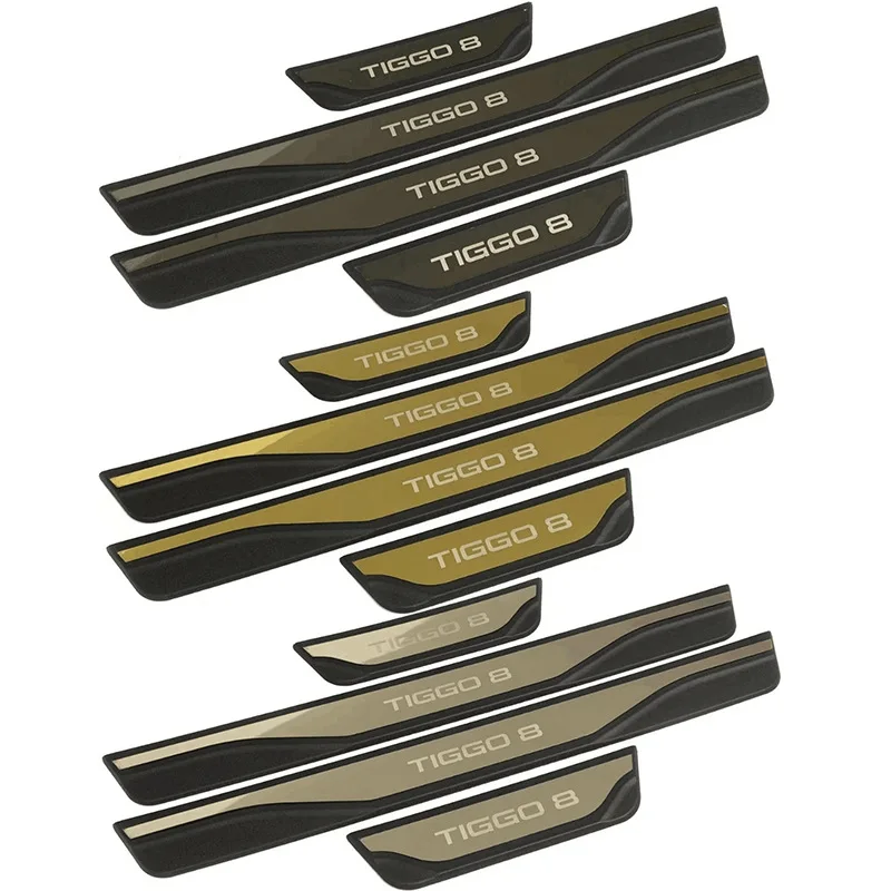 For Chery Tiggo 8 2027-2018 Interior Moldings Door Sill Cover Pedal Threshold Protector Sticker ABS Steel Anti-Scratch Auto Part