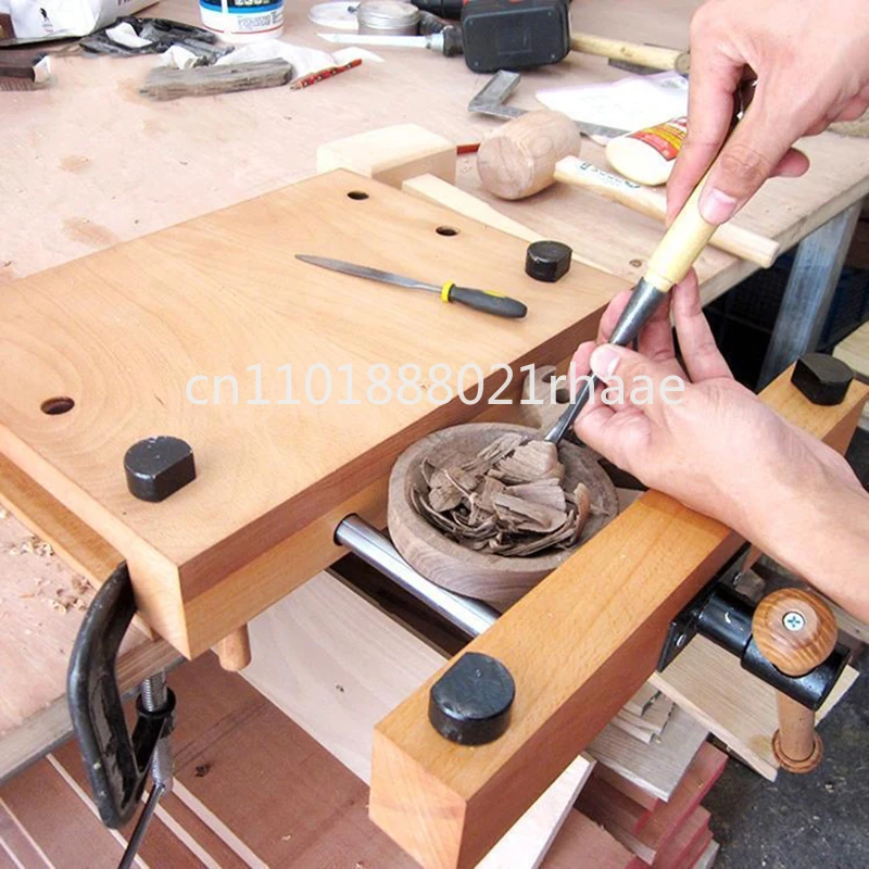 Household small woodworking table, ash wood, woodworking table, woodworking table multi-function desktop, manual