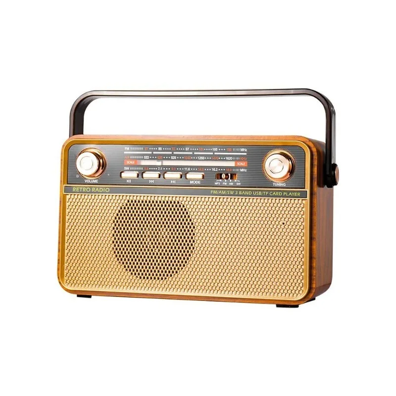 

Mini Wireless Retro Bluetooths Speaker Vintage FM Radio Portable USB Interface Classical Decoration Speakers Travel Music Player