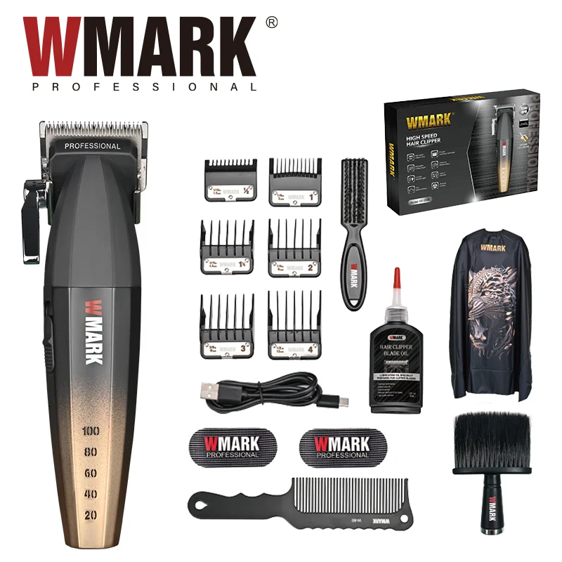 WMARK NG-2038 Cone Shape Professional Rechargeable Hair Clipper Hair Cutting Machine LCD Display Hair Clippers Trimmer