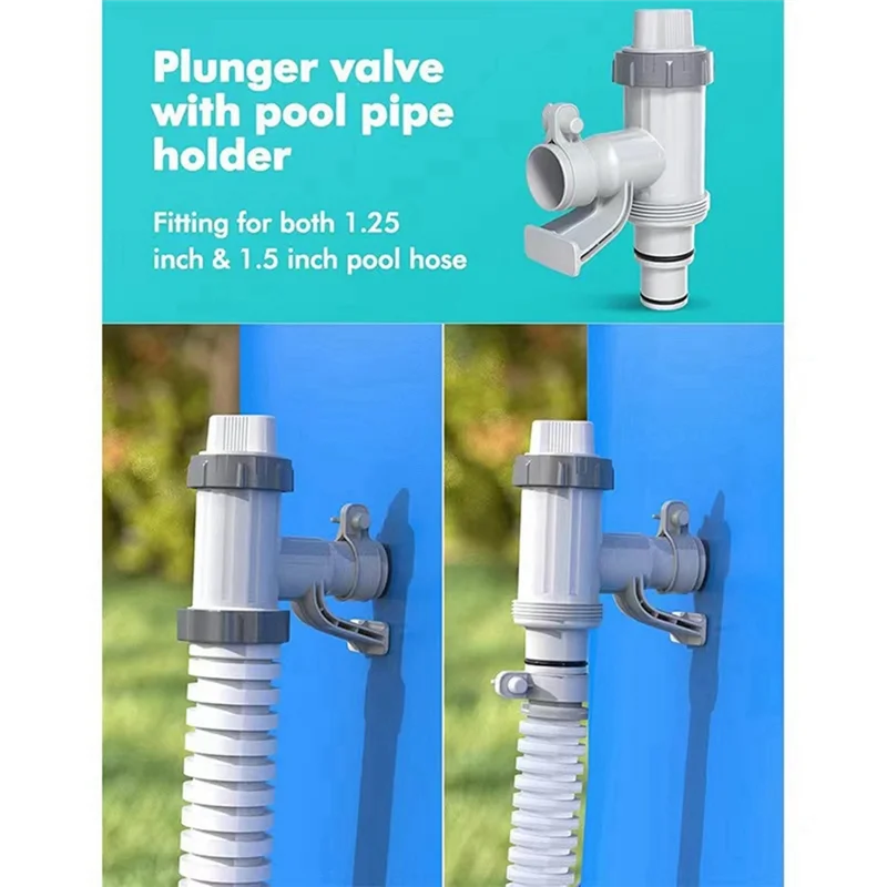 

NALFI-2PCS Above Ground Swimming Pool Hose Adapter Ground Pool Hose Adapter With Plunger Valve Durable Easy Install Easy To Use