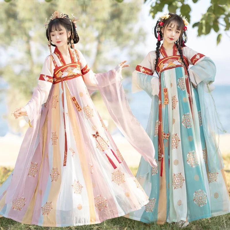 Neuer Stil Han Elements Brusthohes Kleid Chinesischer Frühling und Sommer Hanfu Niedlich für Freundinnen