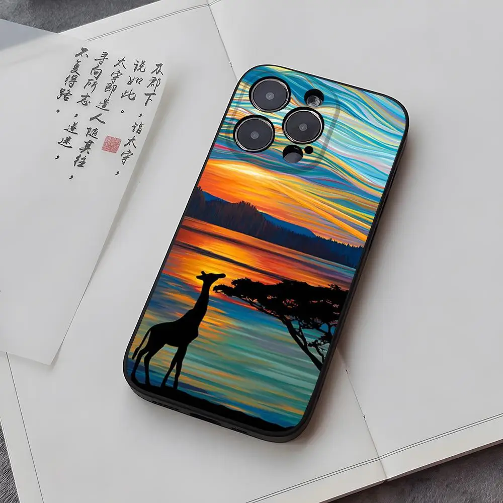 giraffe illustration Funda for iphone 14 13 16 11 15ProMax 12 Pro Max Mini Xr Xs X 7 Plus Covers