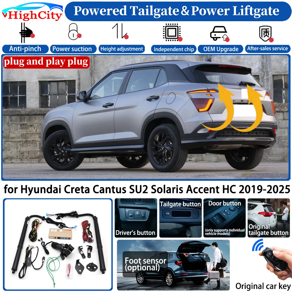 for Hyundai Creta Cantus SU2 Solaris Accent HC 2019-2025 Car Smart Powered Tailgate Power Liftgate System Strut Trunk Lift Kit