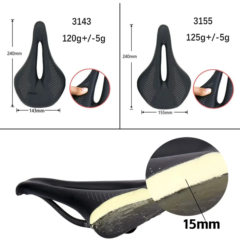 ELITA ONE MTB/Road Bike Saddle 240*143mm Carbon Fiber Bicycle Seat 96g