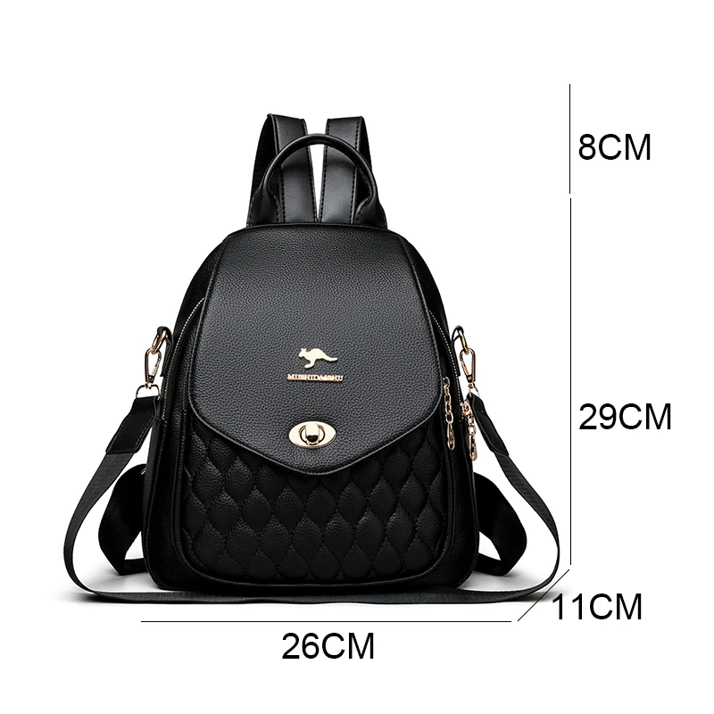 Retro Women Sac A Dos Female Pu Leather Backpacks Purses Designer Ladies Large Capacity Mochilas Rucksacks Wysokiej jakości Bookbags