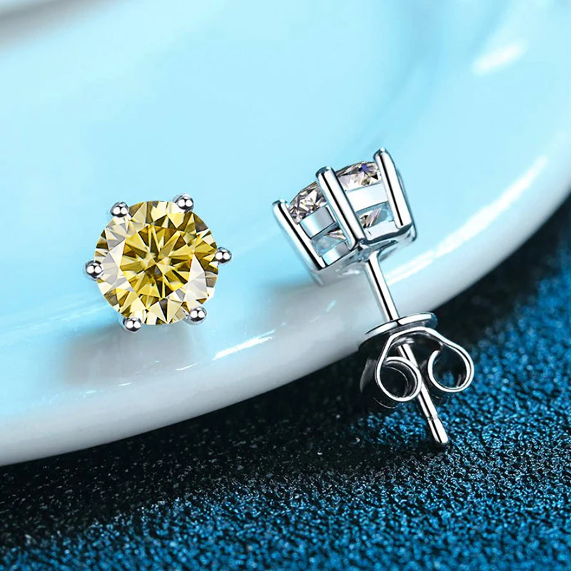 Gems Lady Silver 925 1CT D Color Moissanite Gem Pendant Earrings Women's Fashion Anniversary Birthday Valentine's Day Gift