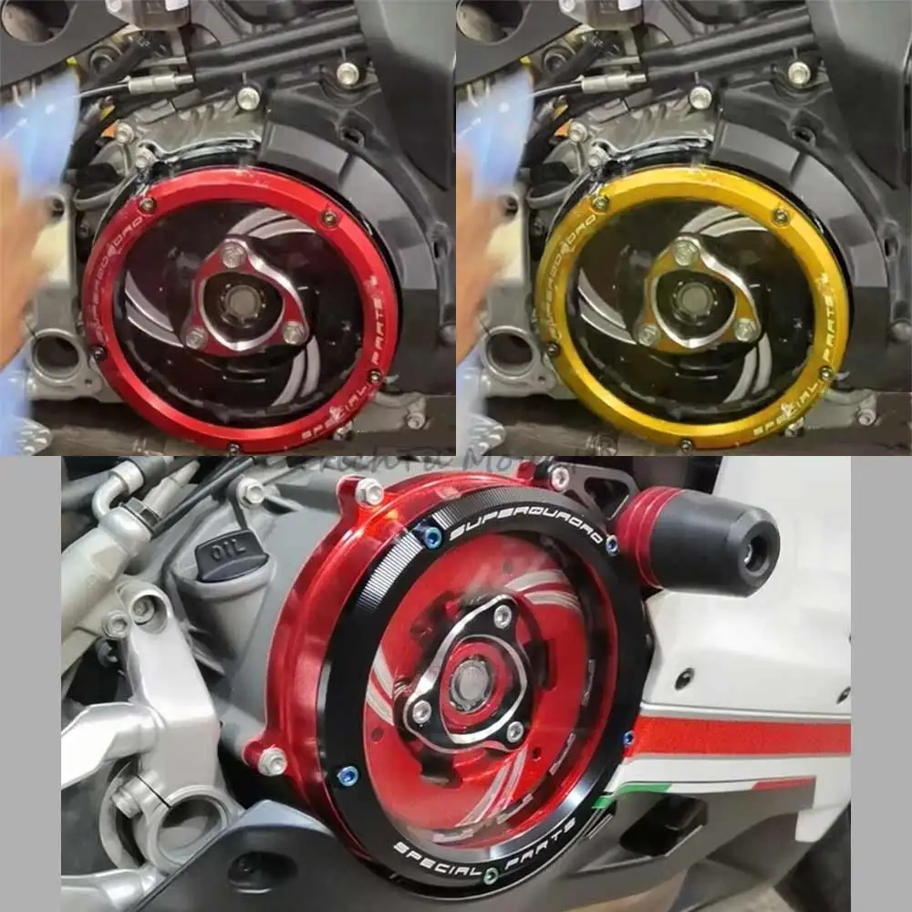 

CNC Aluminum Motorcycle Clear Clutch Cover Fits For DUCATI Panigale 959 2016-2019 1199 1199S 1199R 1199SL 12-17 1299 S / R 15-17