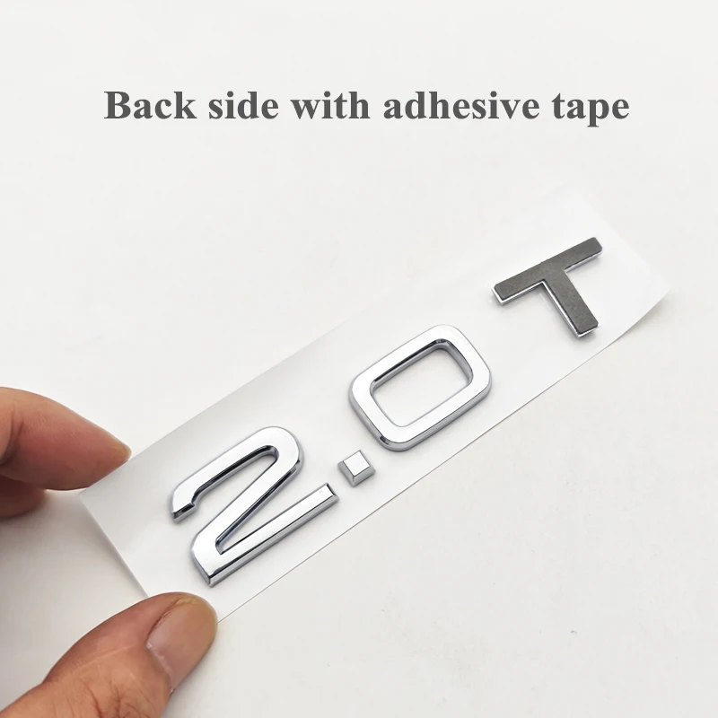 3d ABS 2.0 T Logo 2.0T Emblem Car Rear Trunk 2.0T Badge for Audi A4 B7 B8 A3 8P 8V A6 C7 A5 S3 Q5 2.0T Engine Cover Accessories