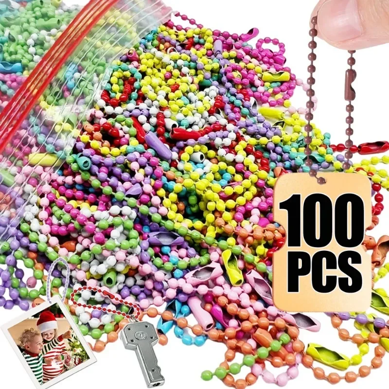 10/100pcs Ball Bead Chains Diy Keychain Dolls Label Hand Tag Connector Bracelet Jewelry Making Finding Accessorise Wholesale