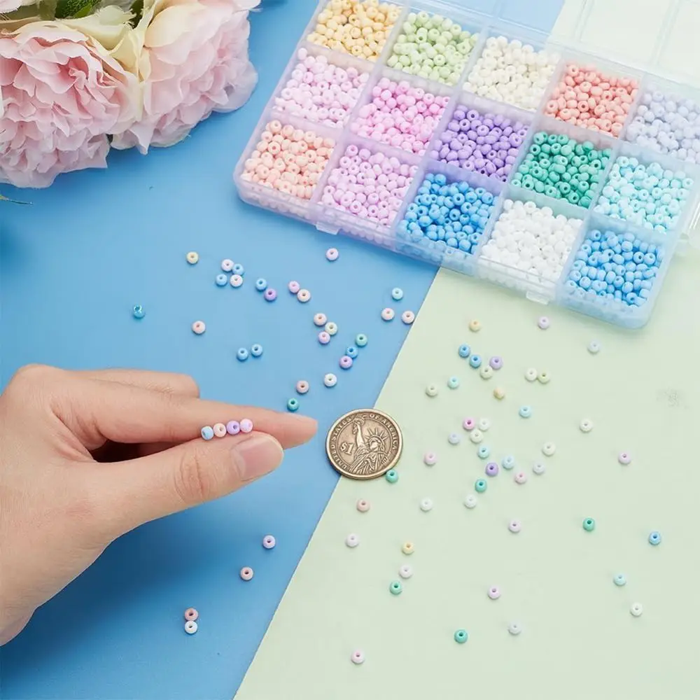 NUOVE perline per creazione di gioielli di dimensioni da 3 mm, colore caramella, set di perline per semi fai da te, creazione di perline di forma regolare