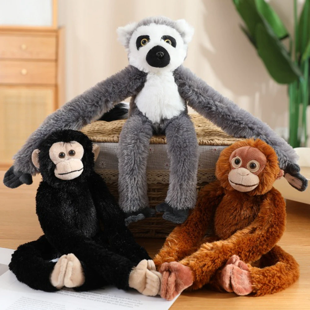 35cm Lovely Long Arm Punch Monkey Suspension Plush Toys Creative Simulation Suspended Sloth Orangutan Lemur Plushie Pillow Dolls