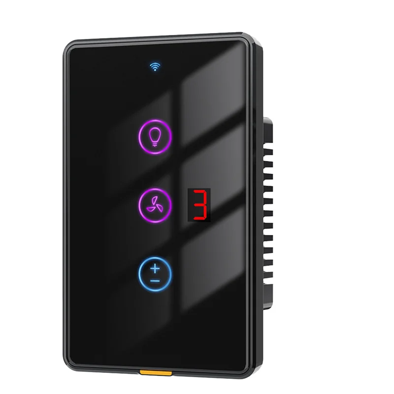 

B28C-Tuya Smart Wi-Fi Вентилятор Выключатель света Сенсорная настенная панель Голосовой таймер Управление Приложение Дистанционное управление Работа для Alexa Google Home Прочный