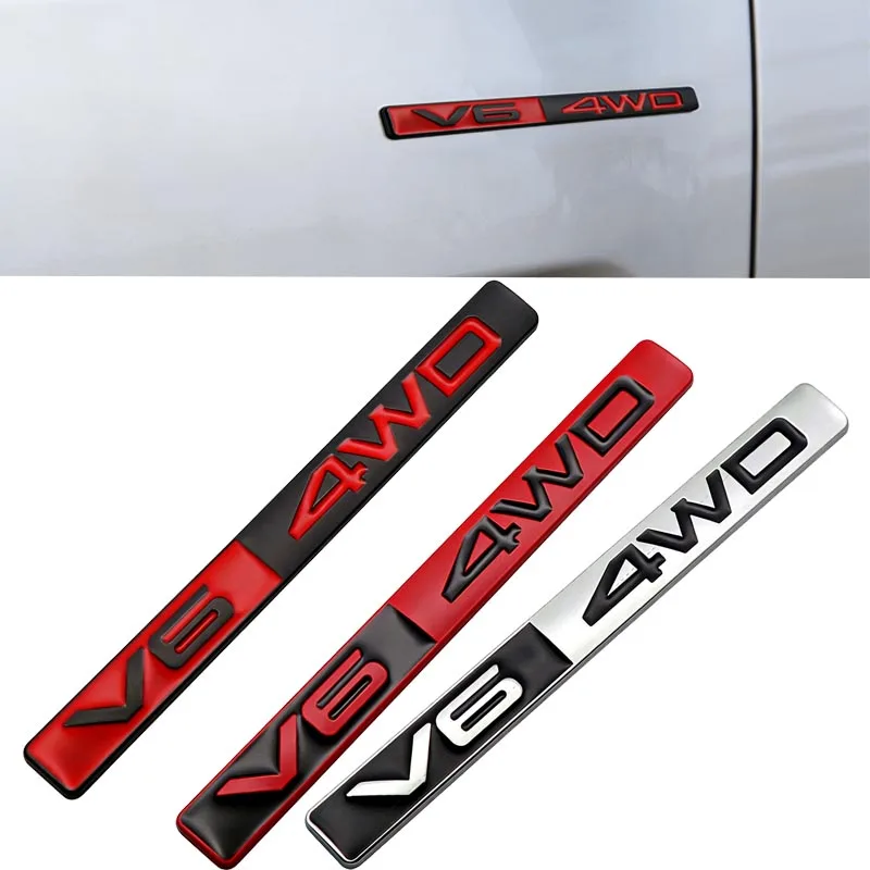 

3D Metal v6 AWD Car Body Sticker For Toyota off-road vehicle FJ Land Cruiser Domineering Modification Accessoriess