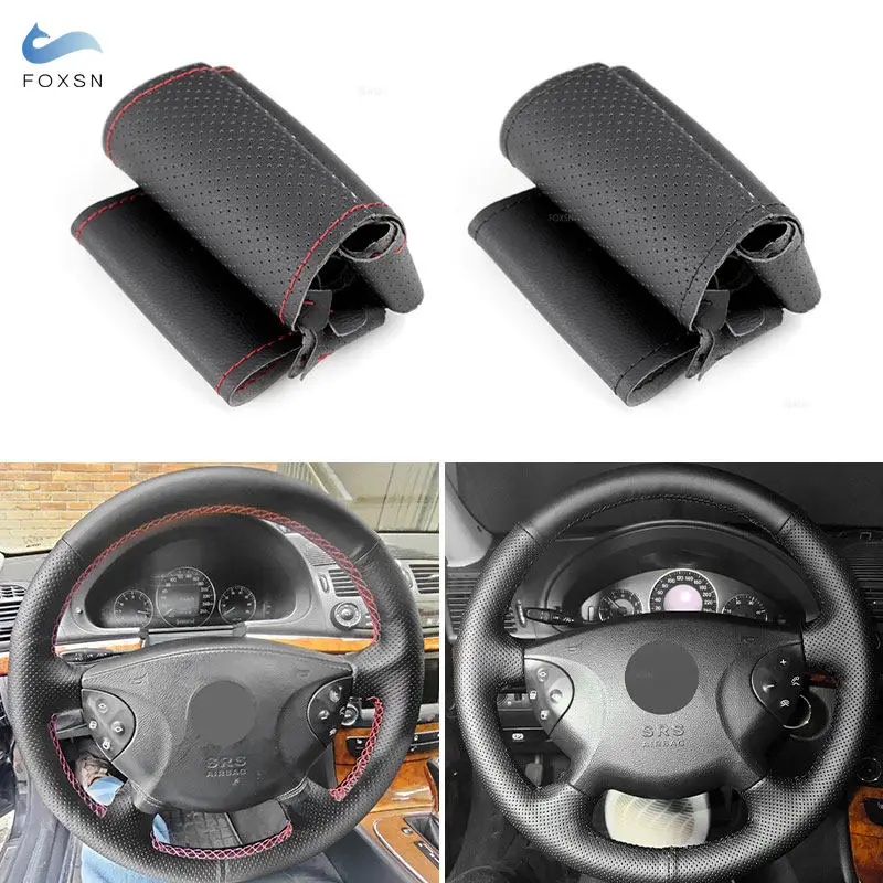 Hand-stitched Perforated Leather Car Steering Wheel Cover For Mercedes Benz E G Class W211 W463 2002 2003 2004 2005 2006 2007