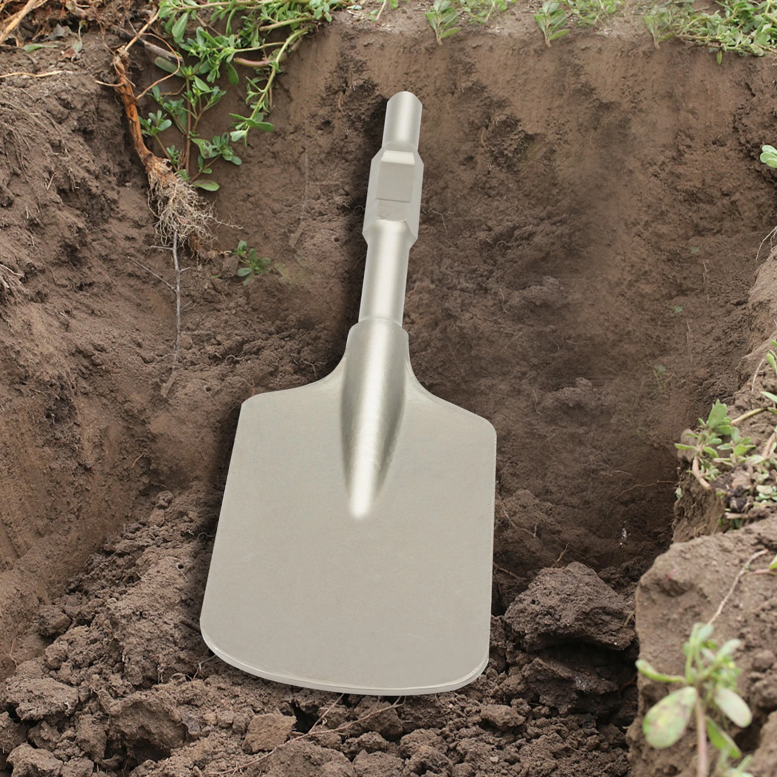 Pá de martelo elétrico, tamanho grande, acessório de pá de trincheira, escavadeira de demolição resistente, ferramenta de escavação para trabalho no solo