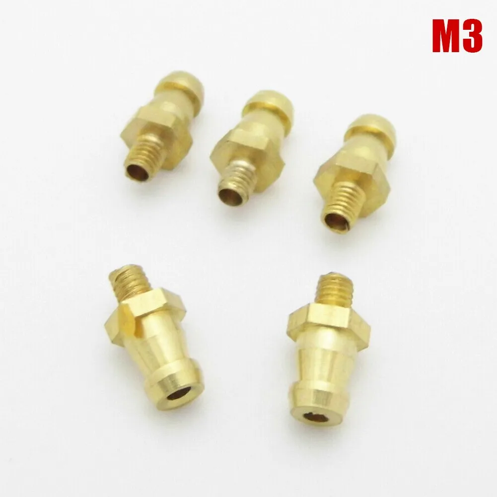 Set of 5pcs Brass Water Nipple Nozzles for M3 M5 M6 Threaded Cooling Systems Used in For RC Boat Marine Models with 3mm 4mm Hose