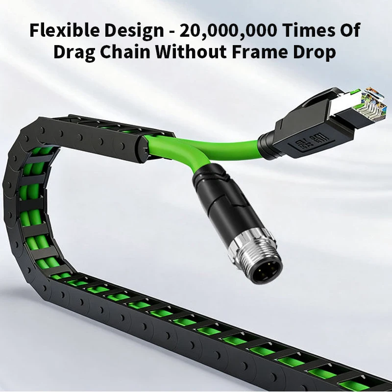 M12 X-Code 4Pin 8-core Coding Connector Line A/D/X type Male Female to RJ45 Industrial Network Cable Shielded Twisted Pair Wire