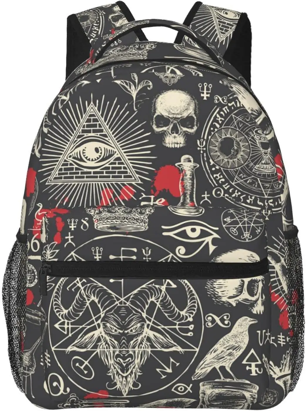 Retro Style Witchcraft Satanic Blood Stylish Casual Backpack Purse Laptop Backpacks Pockets Computer Business Travel