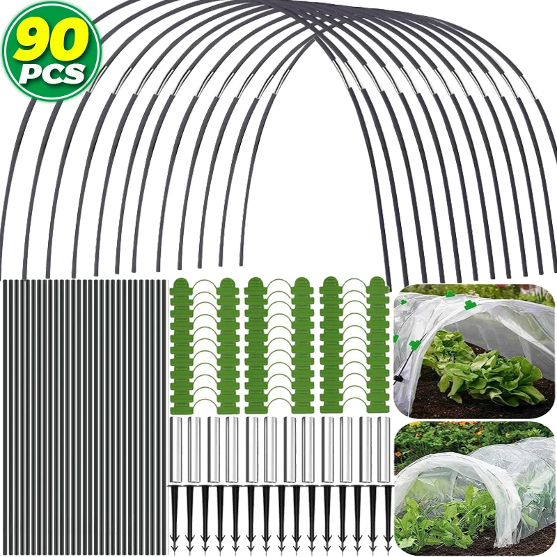Kits de cerceaux de jardin pour tunnel en filet, cerceaux de jardin, cadre de serre, arc de tunnel flexible, cerceaux de protection pour lits surélevés