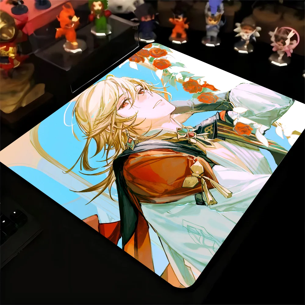 Kaveh Genshin Impact Mousepad Small LockEdge Mouse Pad For Gamers Computer Desk Pad Rectangular Anti-slip Rubber