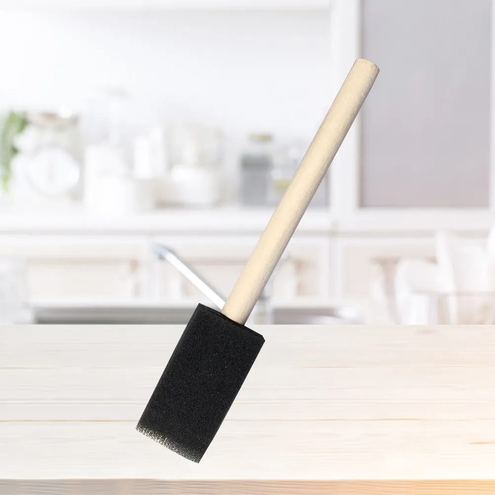 25Pcs Sponge Paint Brush Set Beveled Absorbent Polyurethane Handle Design Perfect for Acrylic Stains Varnishes Painting