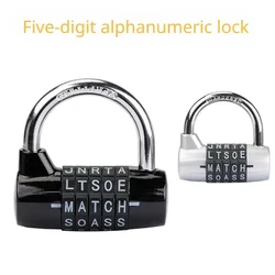 5 Letter Zinc Alloy Combination Padlock Code Password Lock Door Cabinet Drawer Bike Motorcycle Student Locker